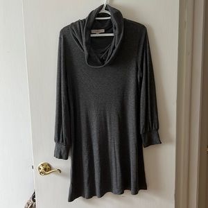 Loft long sleeves dark gray dress L
